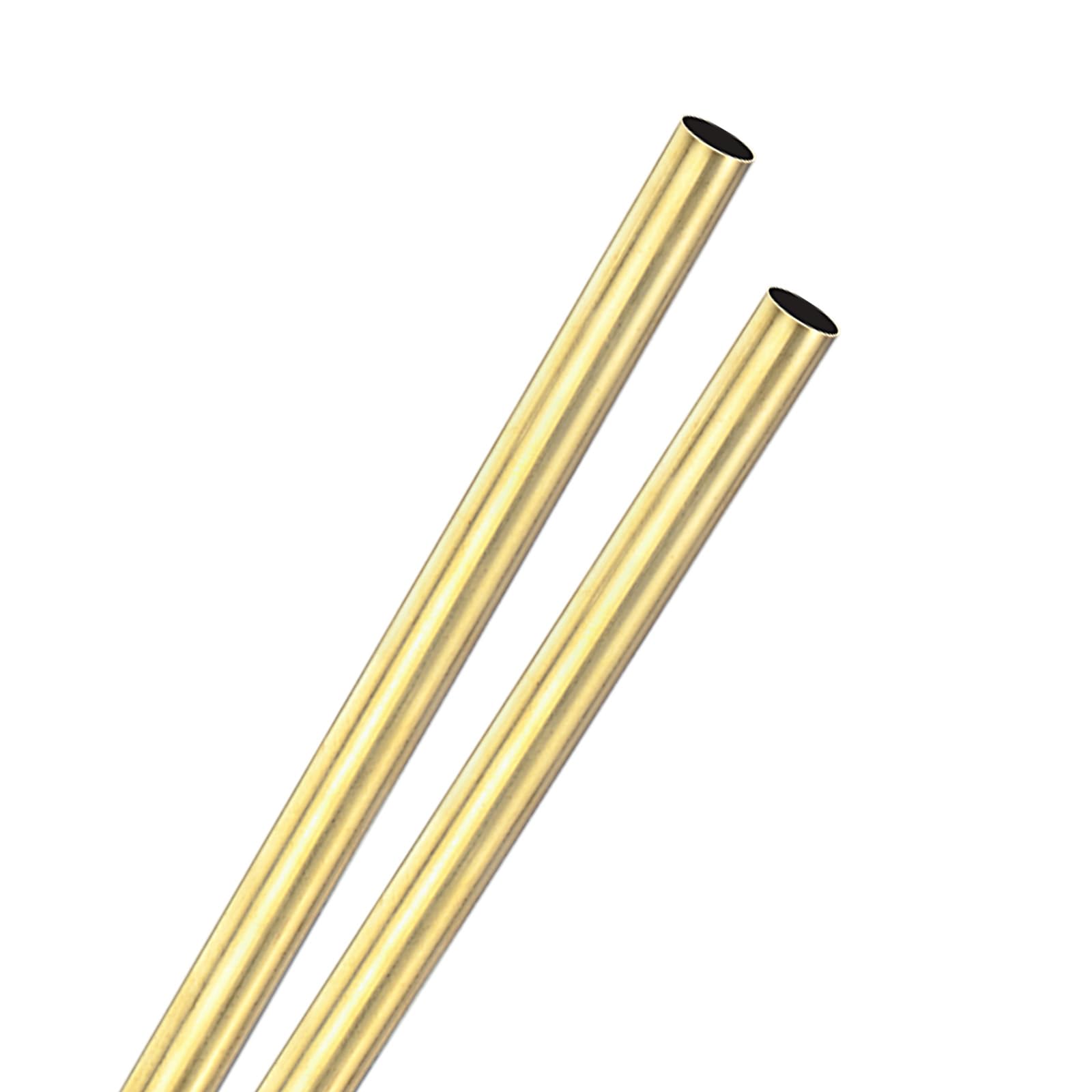 M METERXITY 2-Pz Tubo Rotondo Ottone 300mm 10mm OD Spessore Parete 0.2mm Tubazione Ottone H65 Senza Saldatura Tubo Dritto Metallo