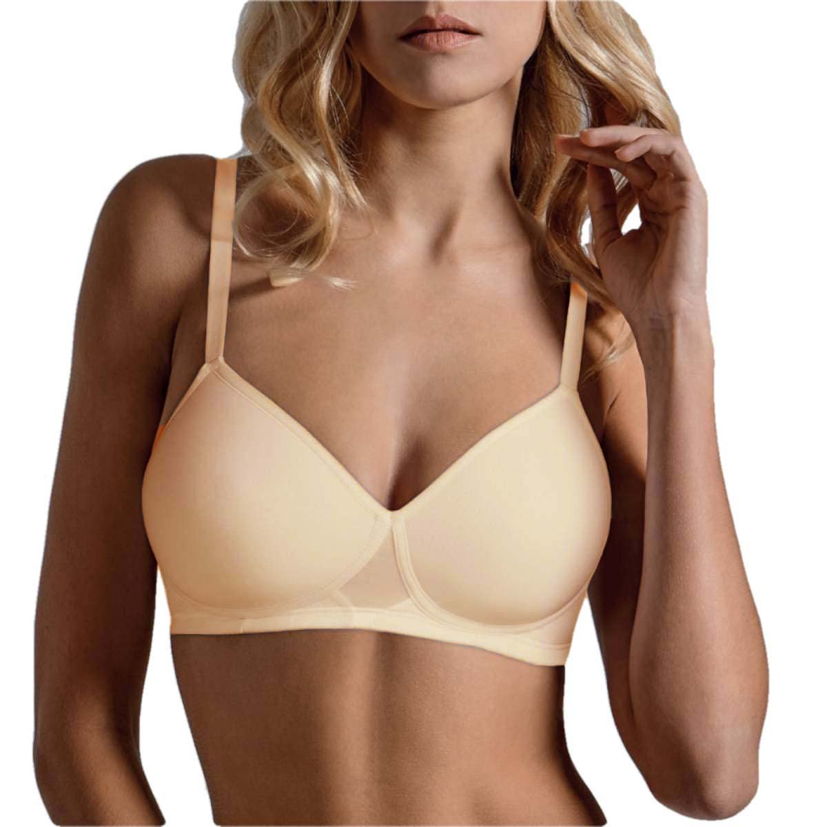 Lepel 1 Pezzo Reggiseno 470 In Cotone Coppe Preformate Senza Ferretto. Cipria 3C - 4