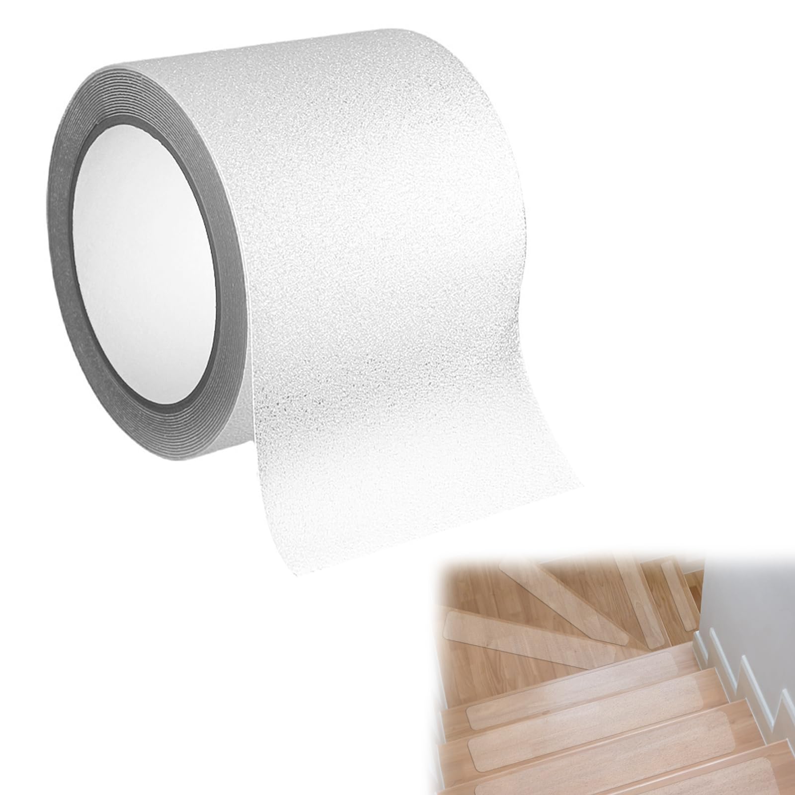 Bande adhésive antidérapante, 10 cm x 5 m, imperméable, antidérapante, pour l'intérieur et l'extérieur, transparent, 10 cm x 5 m
