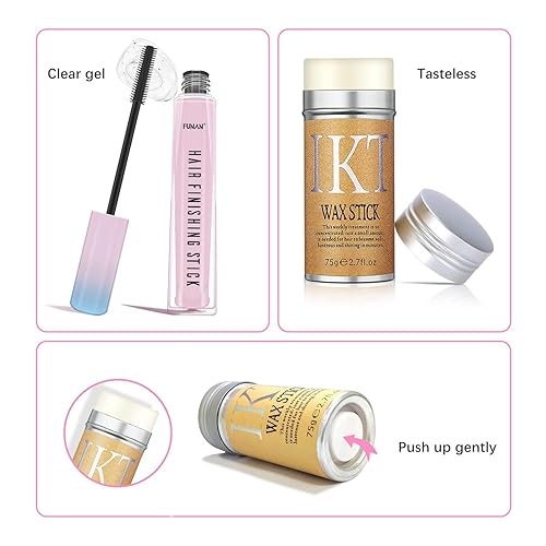 Miniatura 5 de 3 barras de cera para el cabello, barra de cera para cabello de bebé, barra de acabado de cabello para control de bordes, barra de cera para fijar