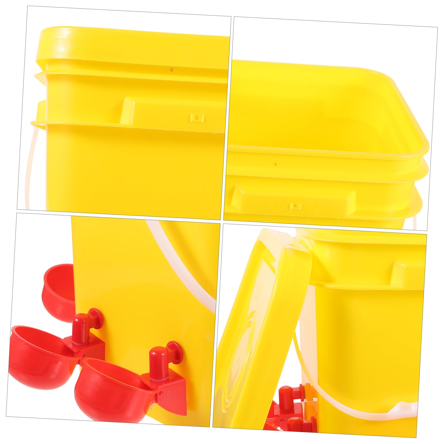 GALPADA Mangiatoia Automatica Scomparti Multipli in PE Giallo 12l per Pollame Facile da Pulire e Riutilizzabile per Alimentazione All'aperto di Galline e Pulcini