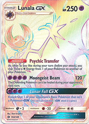 KingLunaページ⭐︎ Pokemon Sun & Moon Base Set Hyper Rare Lunala-GX #153 : Amazon.ca