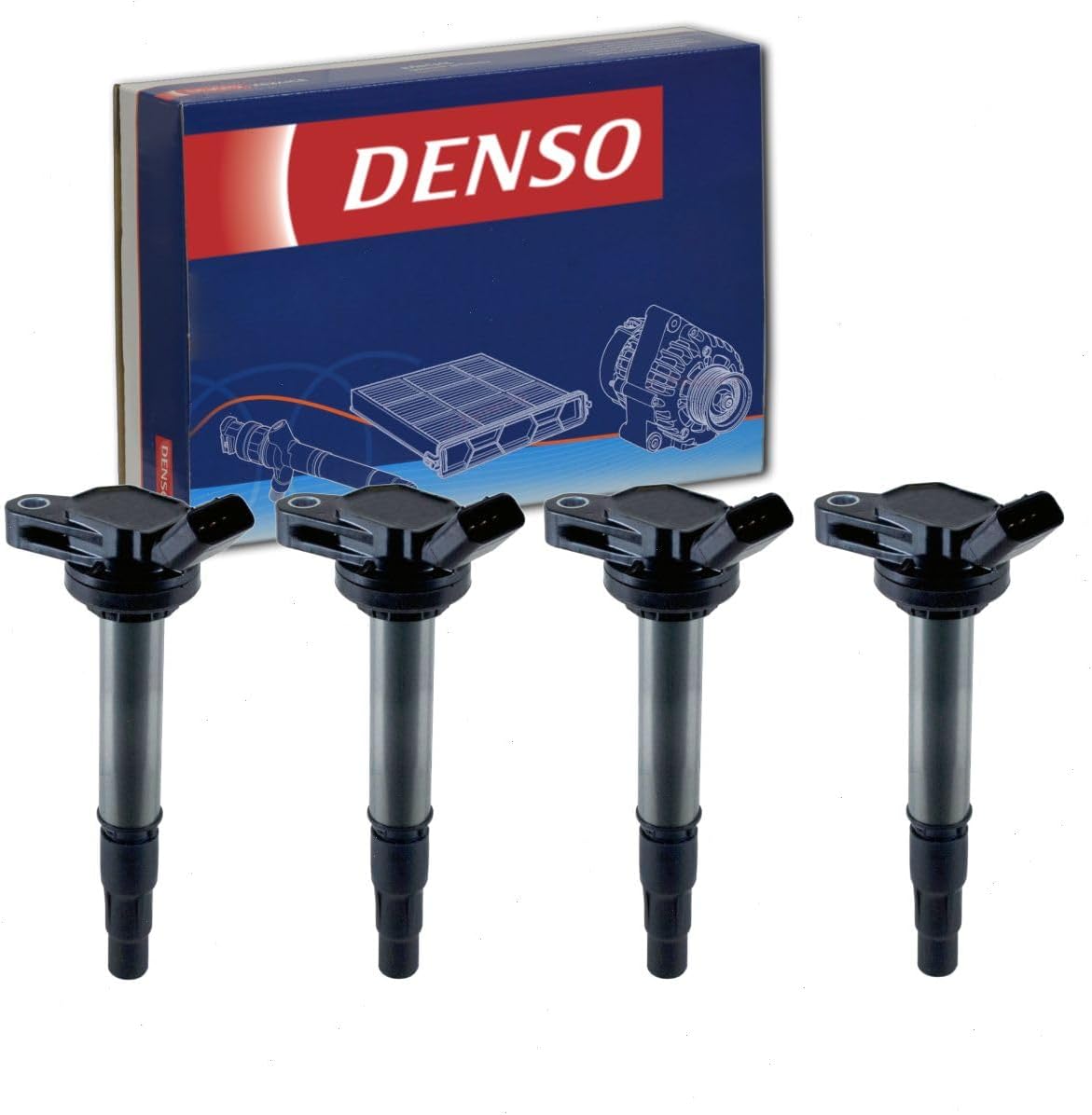 4 pc DENSO Direct Ignition Coils compatible with Toyota Prius 1.8L L4 2010-2015