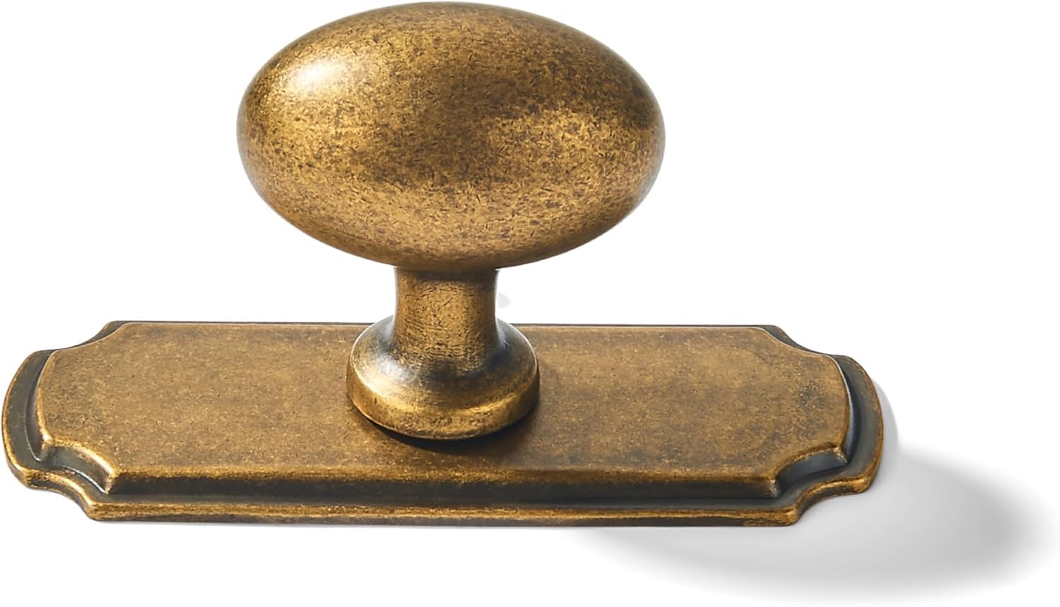 AMZ - 284+287 Antique Brass Cabinet Pulls with Backplates CTC 1 - 1/2 in (38 mm) 10 Pack