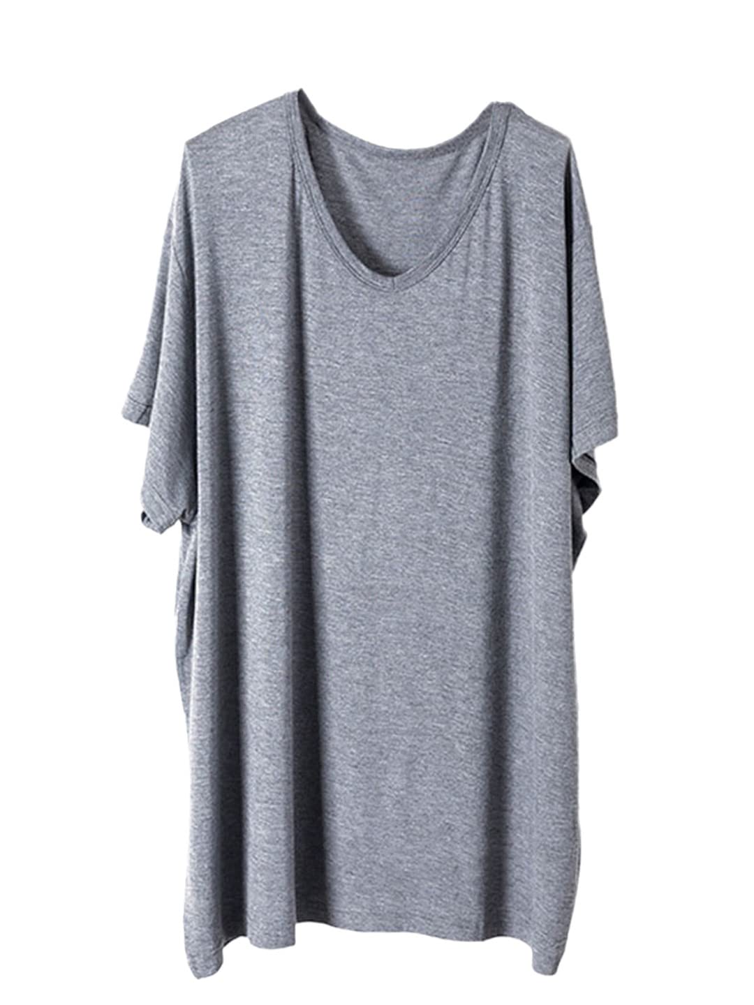 Lmtossey Letnie męskie t-shirty oversize plus size długie koszulki, Ciemnoszary 9, 7XL