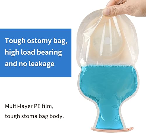 Miniatura 5 de 10 bolsas de colostomía  Suministros de ostomía  Bolsa de ostomía drenable de una pieza para el cuidado del estoma de ileostomía, corte a medida