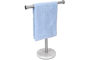 Towel Rack with Natural Marble Base T-Shape Free Standing Hand Towel Holder