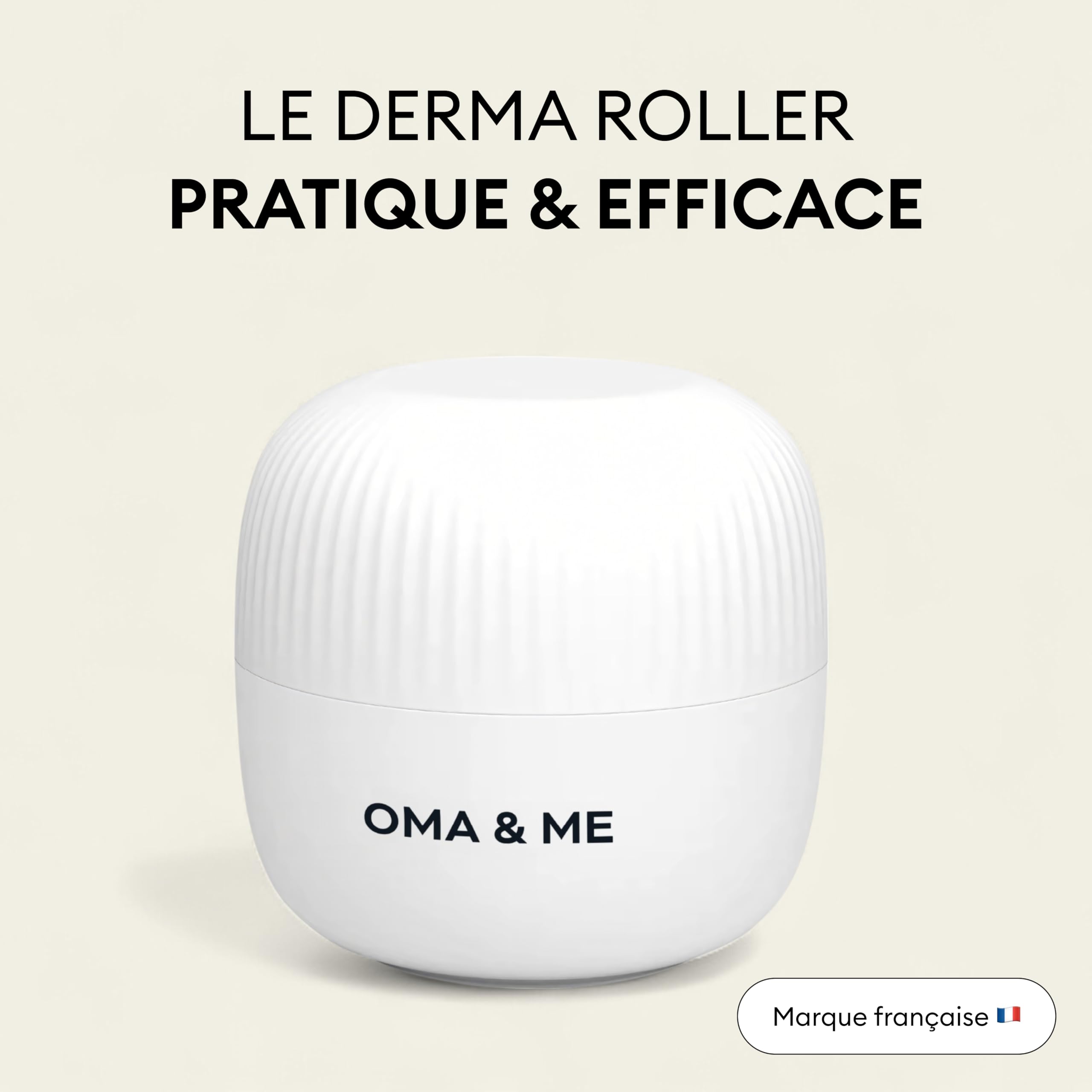 OMA & ME Derma Roller 0.5 mm - Stimule la Pousse des Cheveux Naturellement, Favorise la Croissance du Cuir Chevelu - Microneedling 1200 Micro-Aiguilles - Soin, Routine Capillaire Anti-Chute