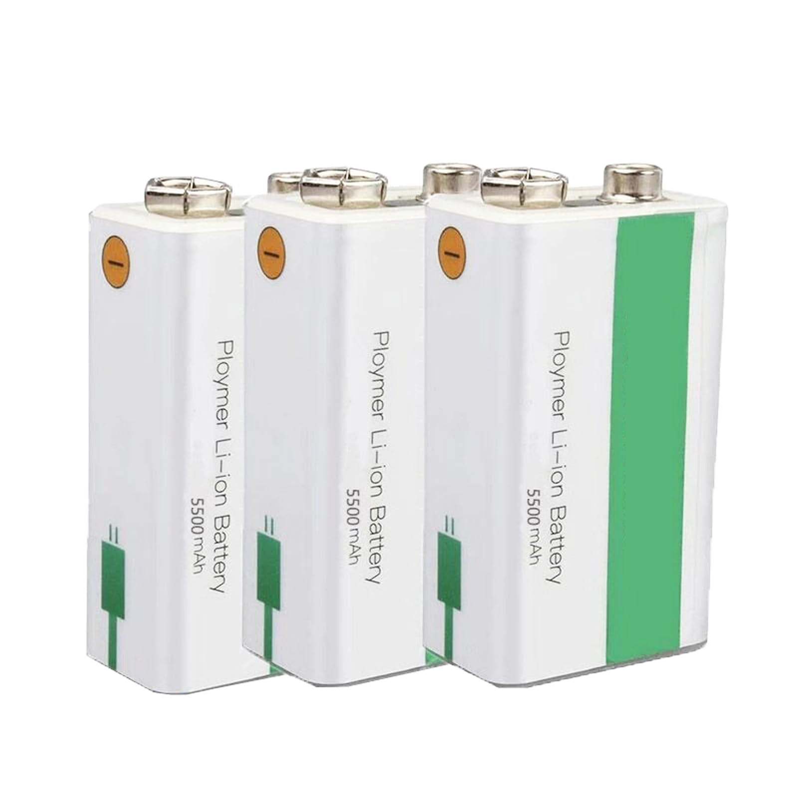 SSCYHT 9V 5500mAh Rechargeable Lithium Battery Pack 9 Volt 5.5Ah Li-ion Battery for Alarms/Wireless Microphones/Smoke Detectors/Toys & More Devices,3pcs 9v5500mah