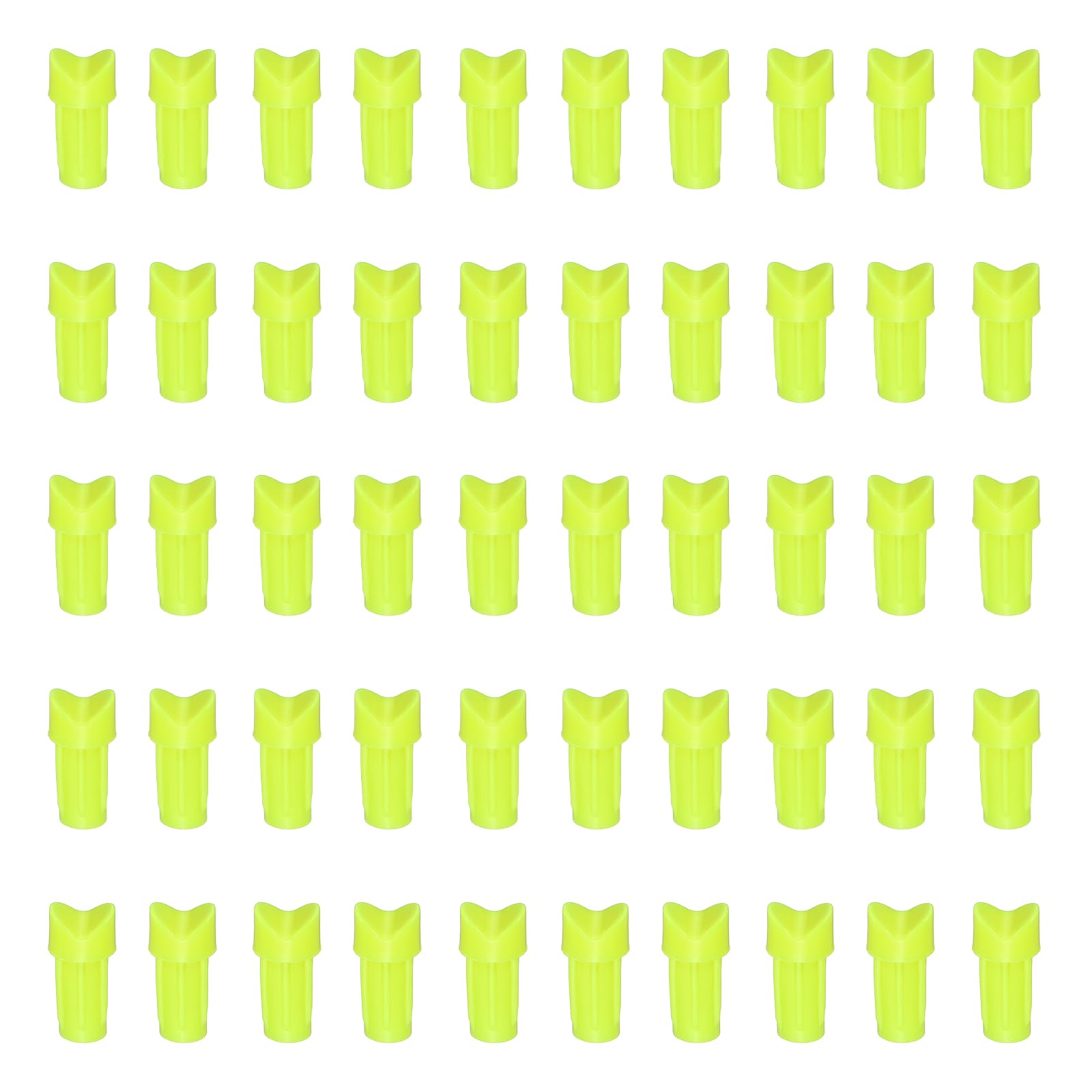 YELARXI Plastic Arrow Nocks, Half Moon Nocks Glue on Replacement Arrow Tail-Fitting For (DIY Hunting/Compound/Recurve Bow/Compound Bow) 7.6MM/0.3" ID & 50 Pcs & Plastic & Yellow