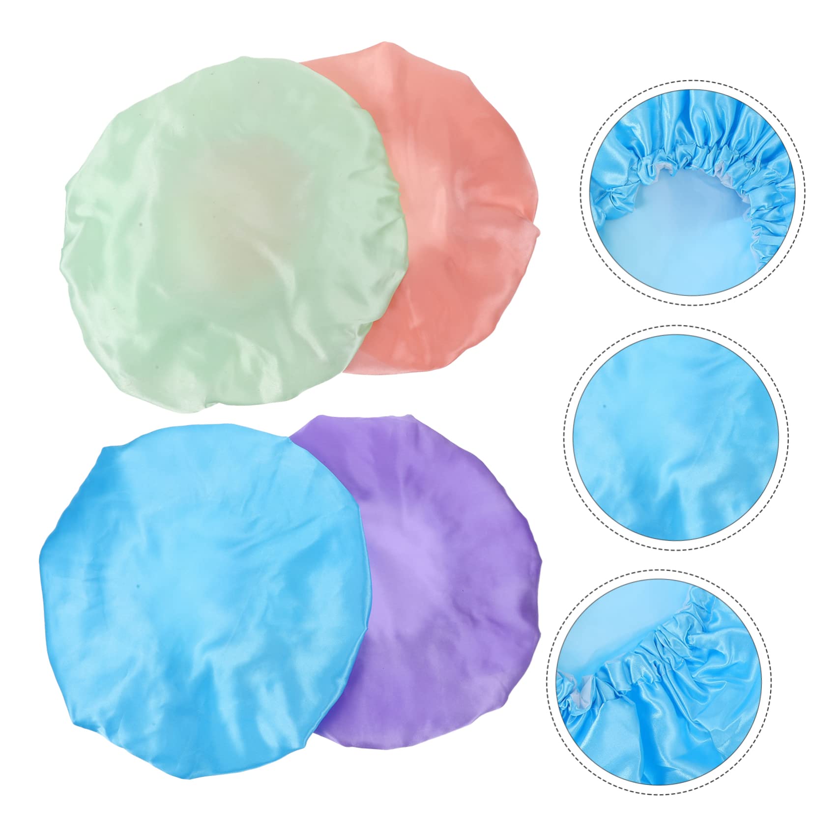 minkissy 12stücke Multi-funktions Duschhaube Für Damen Wasserdichte Doppellagige Badekappe Im Farben Regenbogenrosa Für Bad Schlaf Und Haarpflege