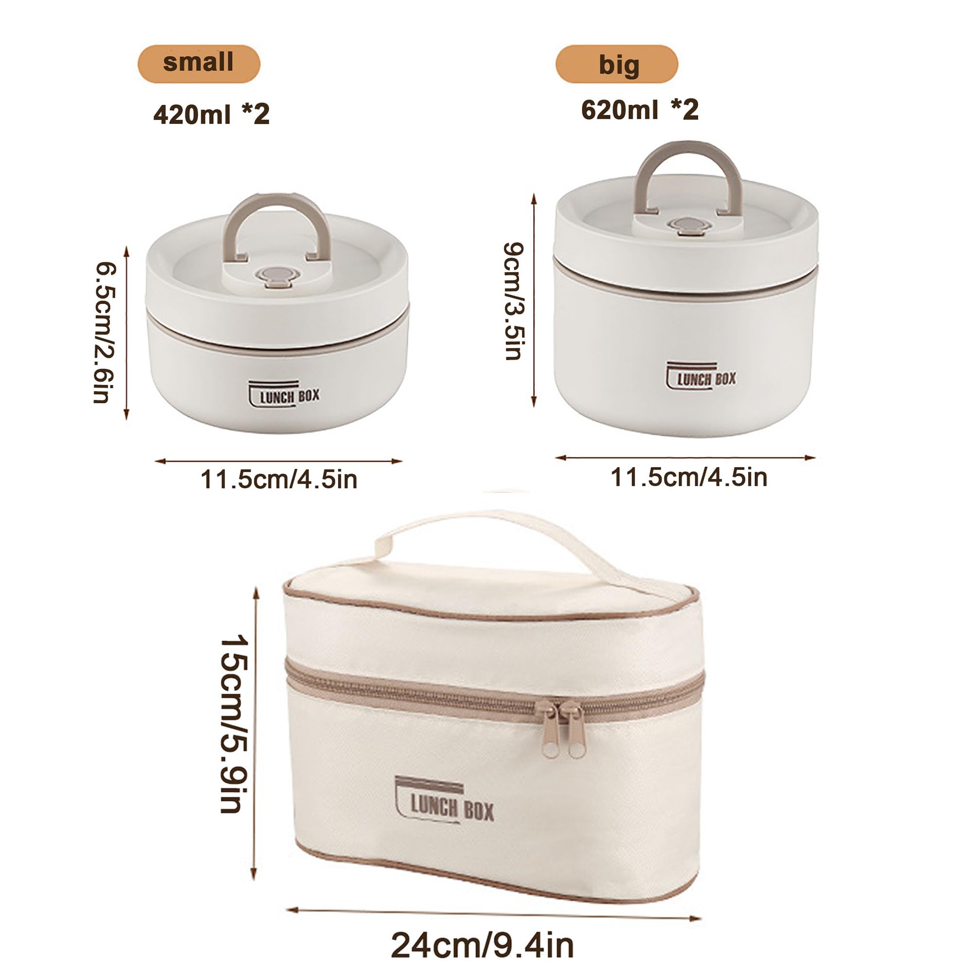 Edelstahl Thermo Lunchbox mit Tasche,Thermobehälter Für Essen, separate stapelbare Behälter Bento Box Auslaufsicher Essen Warmhalten Behälter für Zuhause,Büro,Picknick,Blue-4 pieces