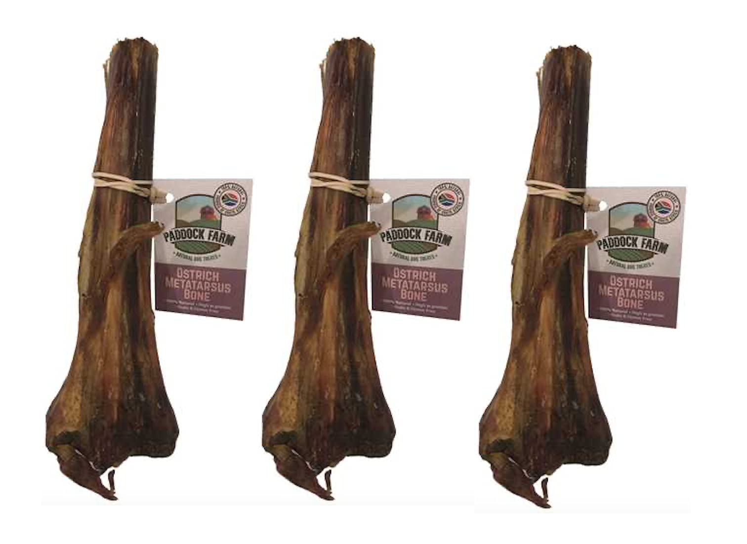 Antos Antler Ostrich Metatarsus Bones Dog Chew Pack of 3