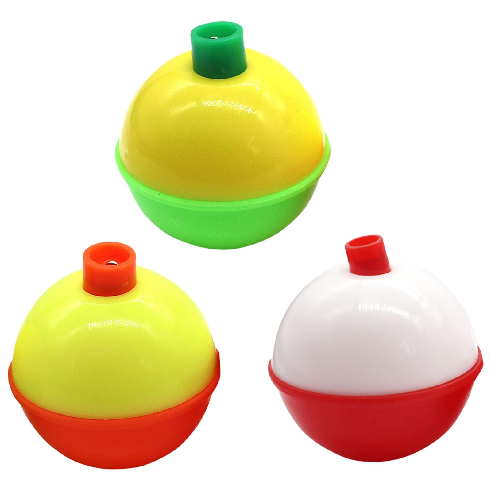 12 NUOVI GALLEGGIANTI BOBBERS DA PESCA 1 1/4 ROTONDI - rosso e bianco
