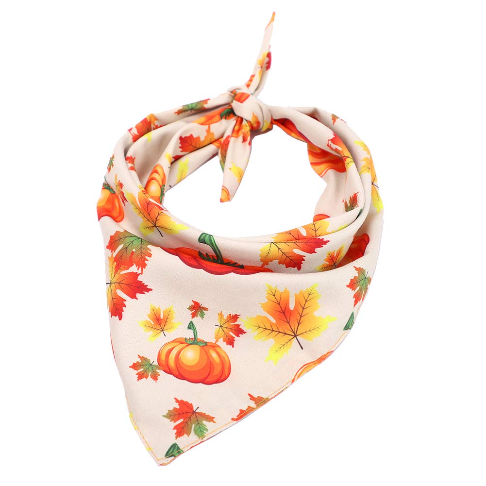 Bandana Automne Pour Chien - Motif Feuilles, Foulard Triangulaire, Bouton Pression, Taille Moyen