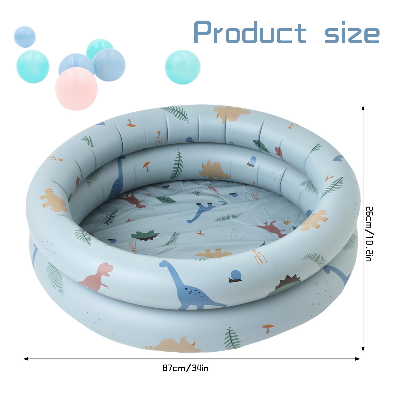 Satiskid Paddling Pools for Kids Inflatable Baby Swimming Pool, Round Inflatable Paddling Pool - Image 2