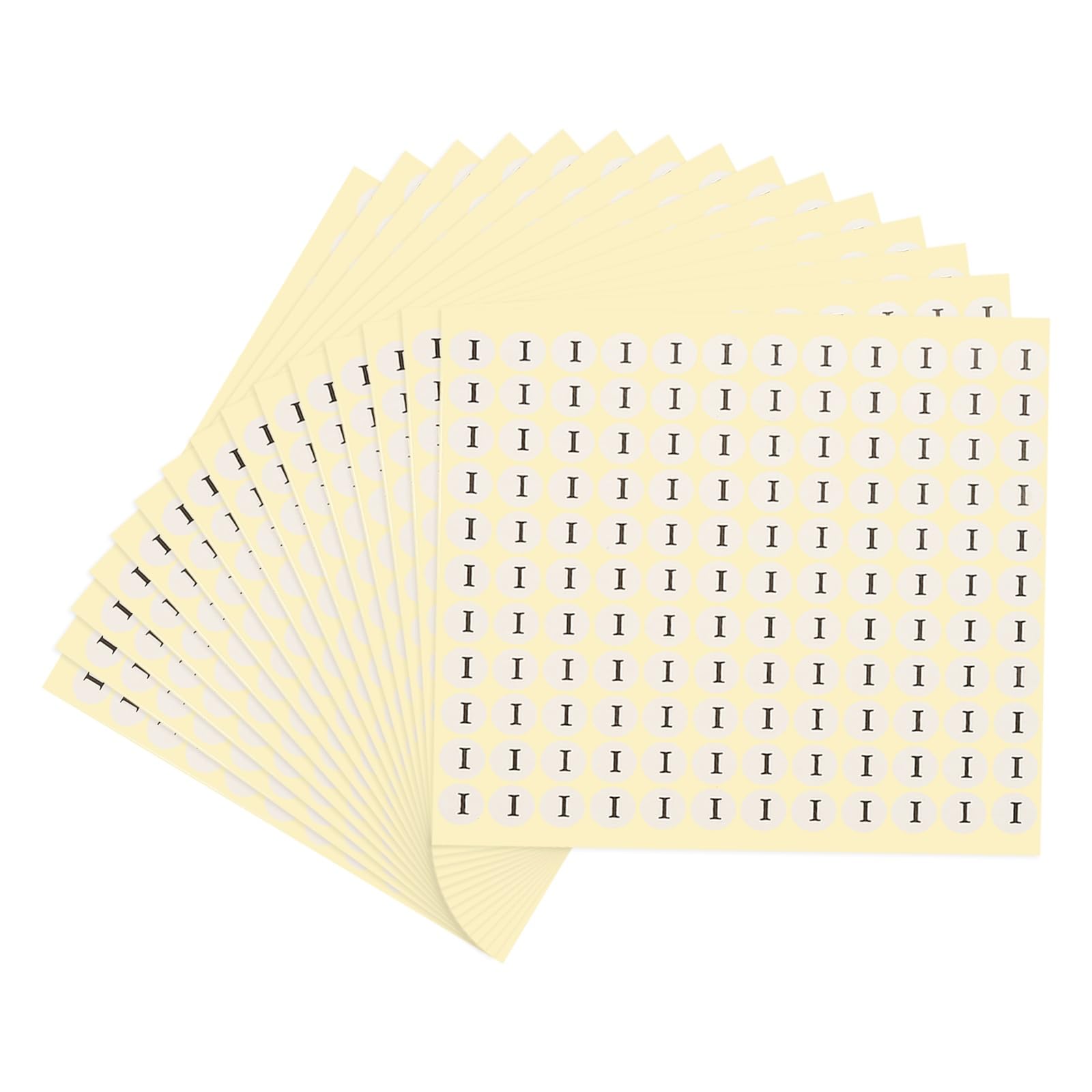 PATIKIL 15 Sheets Alphabet Stickers Letter I Small Round Sticker 1/2 Inch Self-Adhesive Paper Label for Inventory Organizing Storage Handmade (Total 1980Pcs)