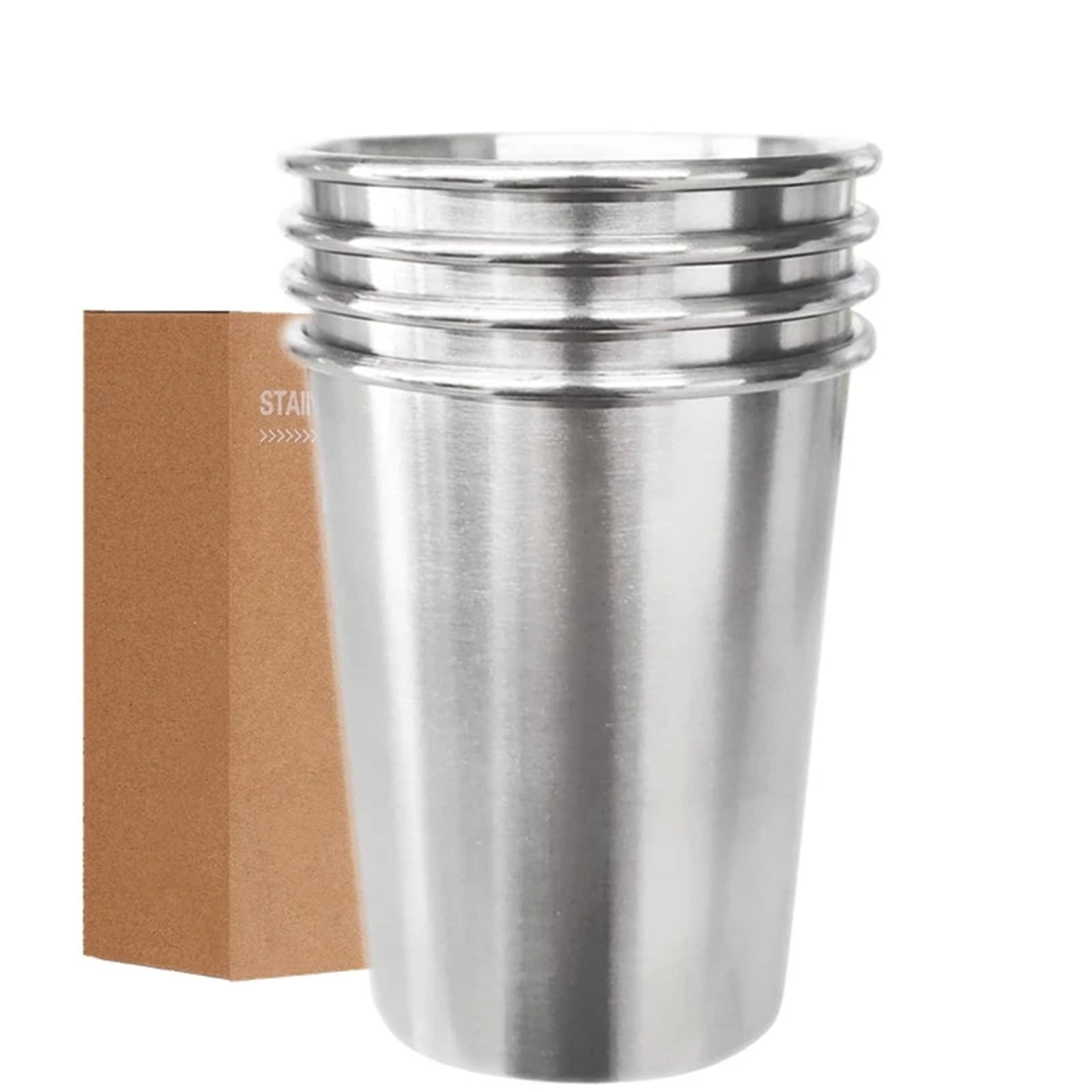 6pcs Camping Cup Sets Stainless Steel Pint Für Kaffee | For Erwachsene Tumbler Metall 12oz stapelbare Trinkgläser Reise 350ml