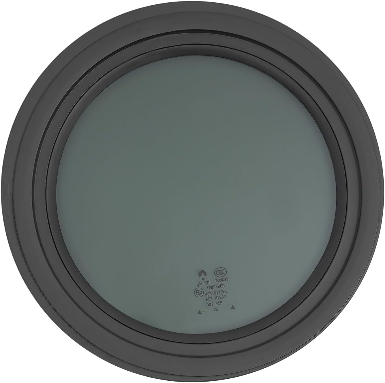 13 Inch Round Fixed RV Window, Smoke Grey RV Window with Trim Ring for RV Campers Cargo and Vertical Trailers, Fits on Walls of 0.12-0.24 Inches and 2.13 Inches