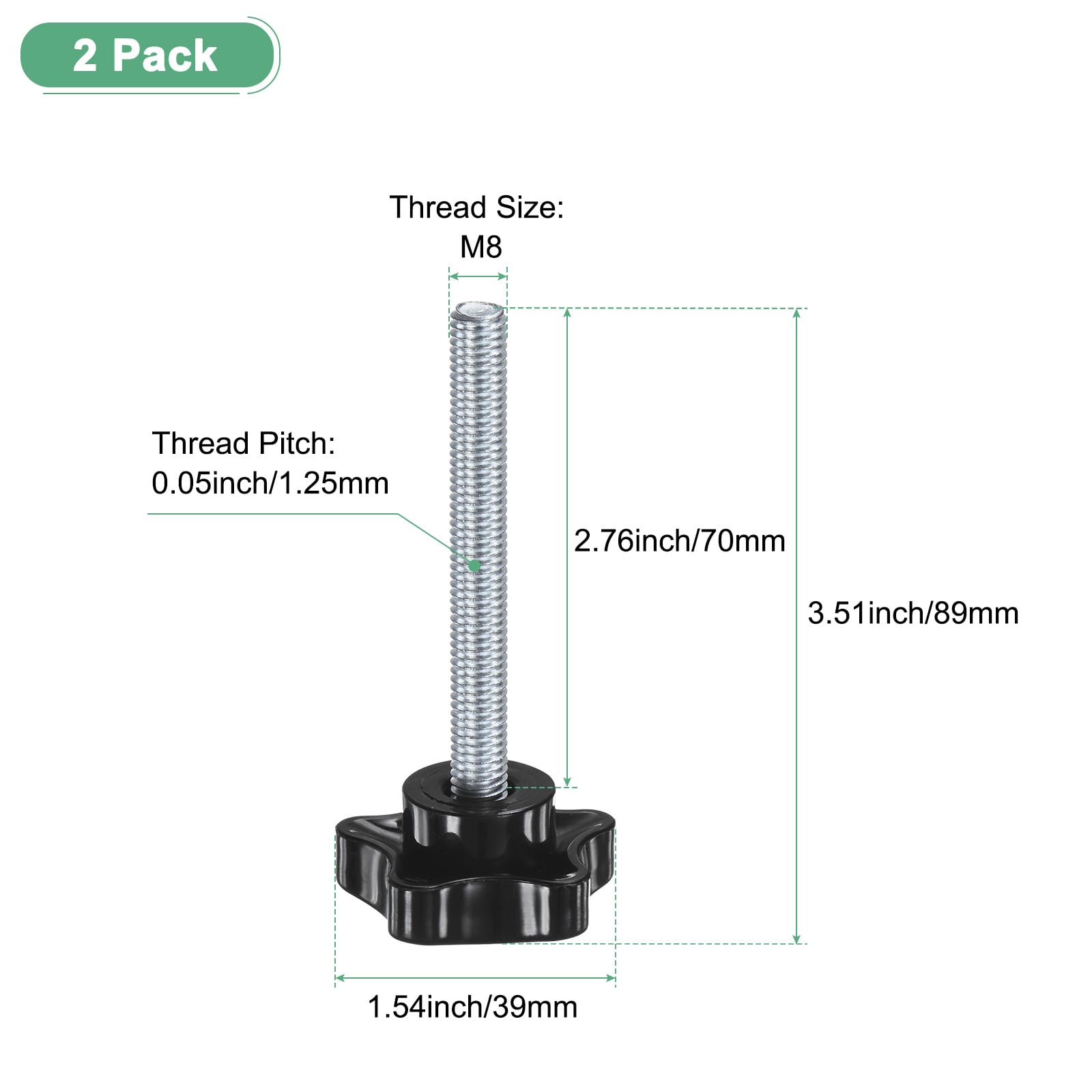 M METERXITY 2-Pack Star Clamping Knobs - Image 3