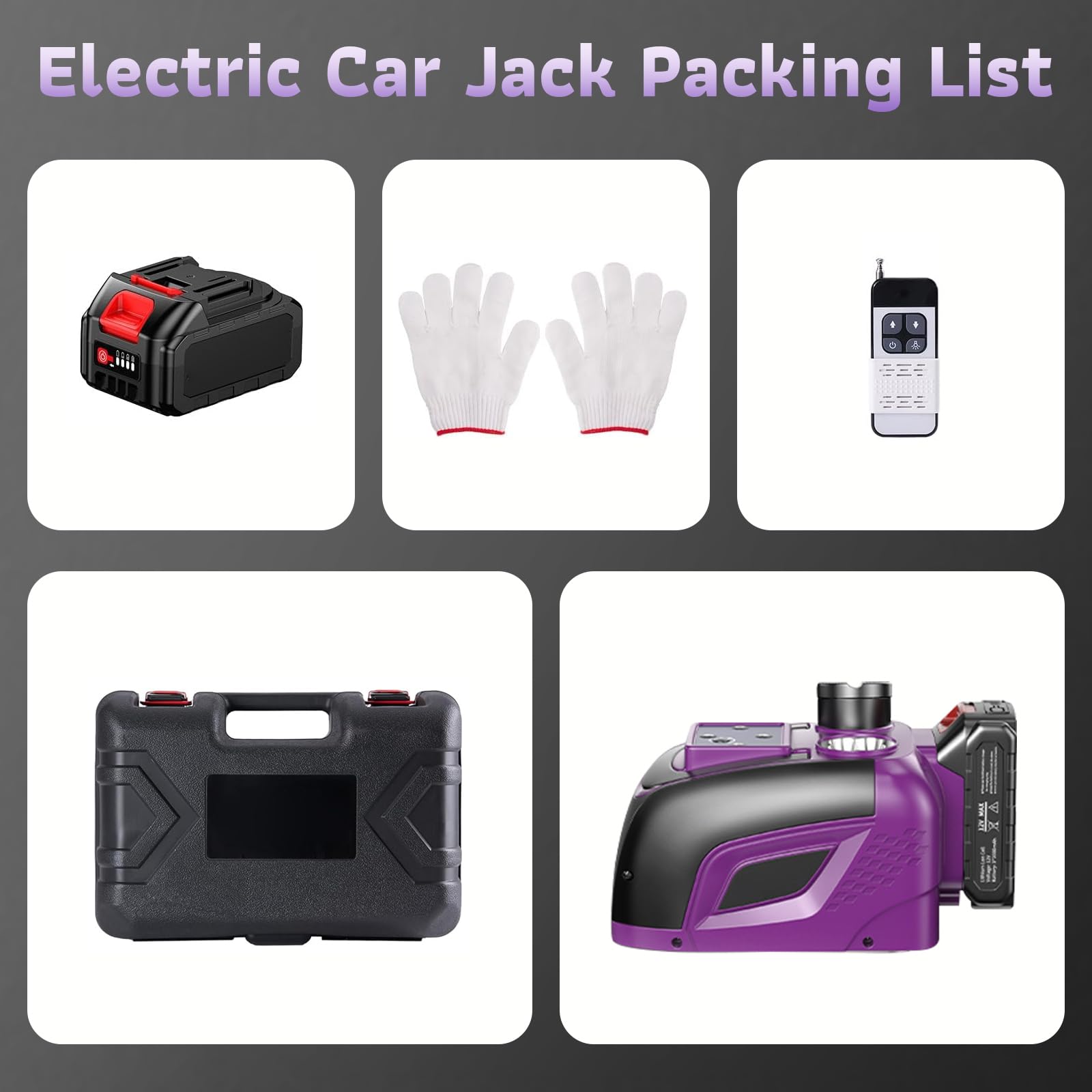 Elektrischer Wagenheber 5T 3T, Verstellbarer tragbarer Scherenwagenheber mit 4,0Ah Batterie & Ladegerät mit aufblasbarer Pumpe und LED-Licht, 150-450 mm Wagen-Heber für Auto, SUV, Limousine, MPV