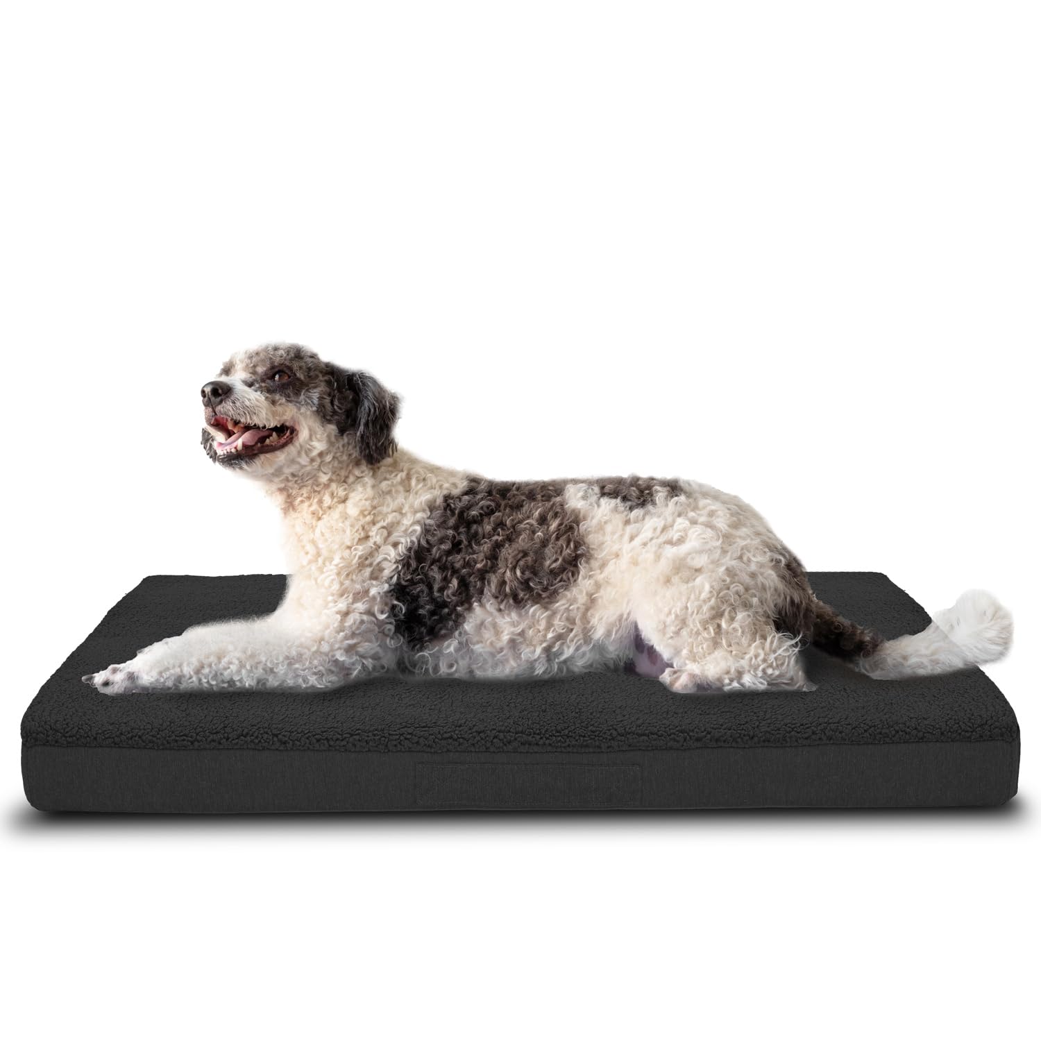 Petzzz Ortopedyczna poduszka dla psa, materac dla psa, legowisko dla psa, pianka z pamięcią kształtu, szara, poszewka nadająca się do prania (XL 120 x 85 x 10 cm)