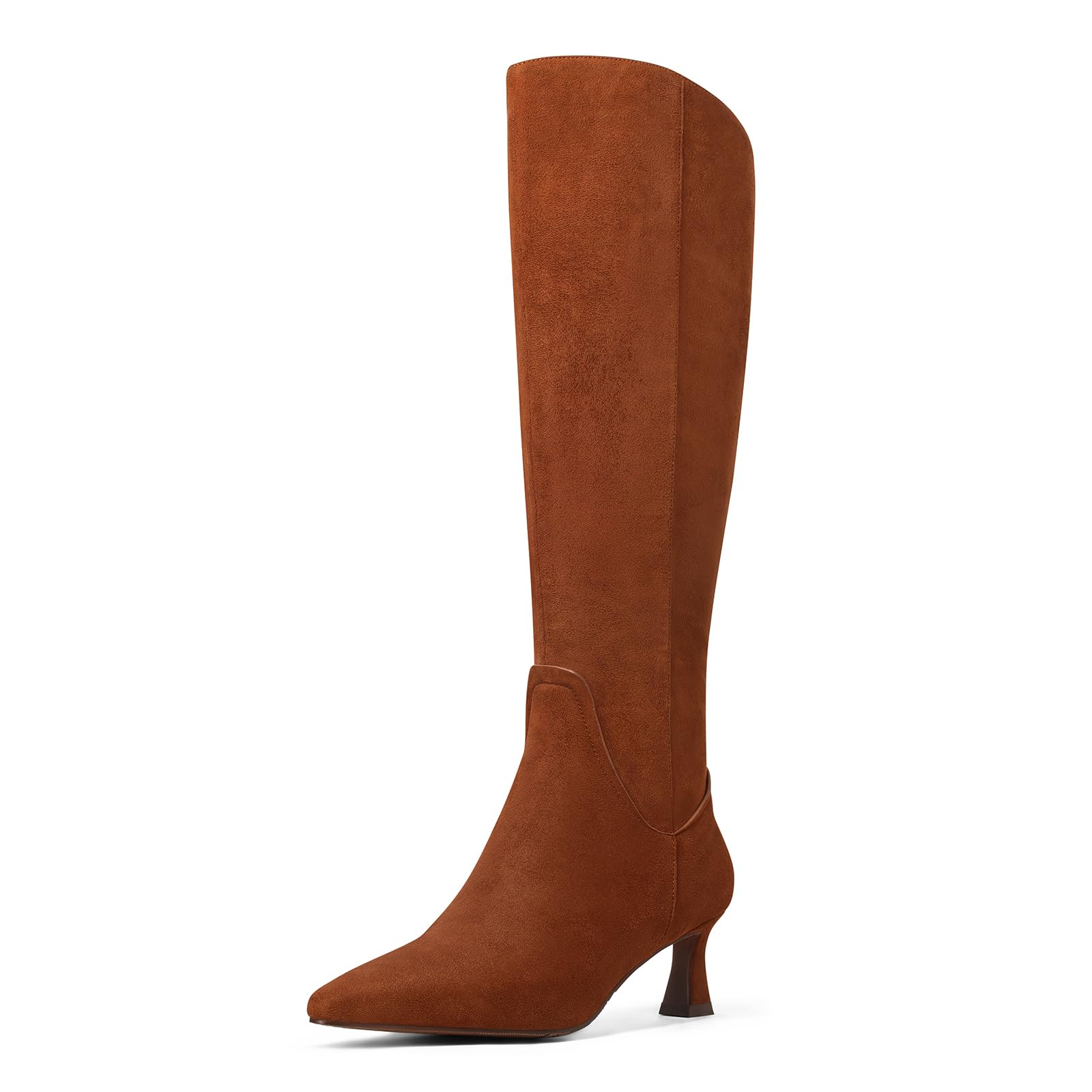 MUCCCUTE Knee High Boots for Women Chunky Heel Square Toe with Side Zipper Pull On Tall Fall Botas