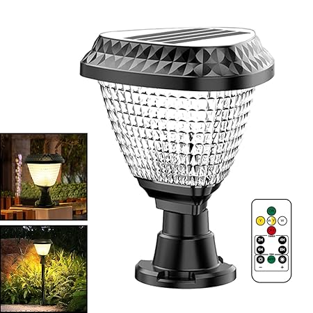 Epyz Solar Pillar Light Outdoor Triangle Shape with 34 LEDs, 2000mah Battery, 3 Type of Lights, Application for Fence, Garden, Wall, Outdoor [ Triangle, Multicolor ]