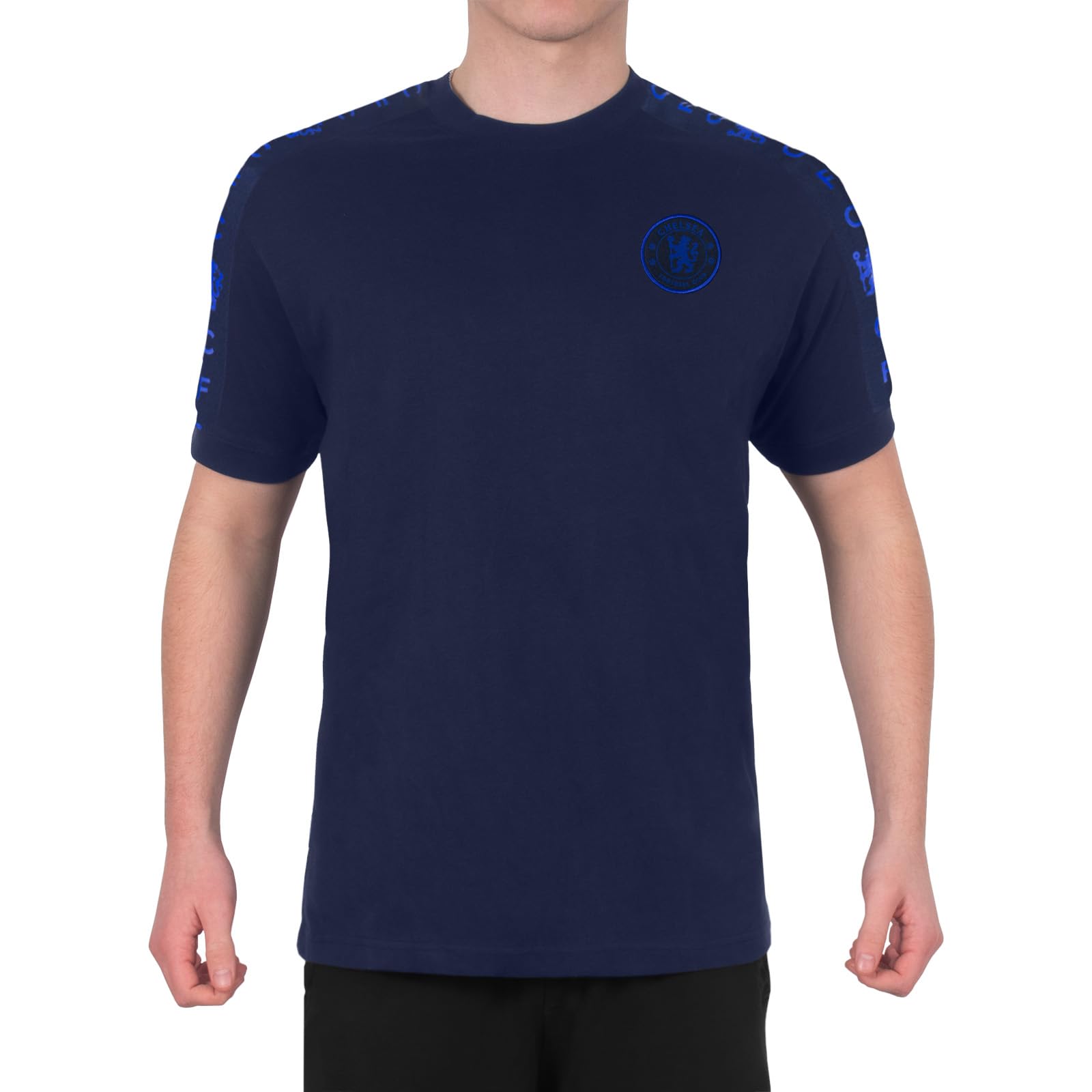 Chelsea Mens T-Shirt Taped Official Football Gift Navy XXL