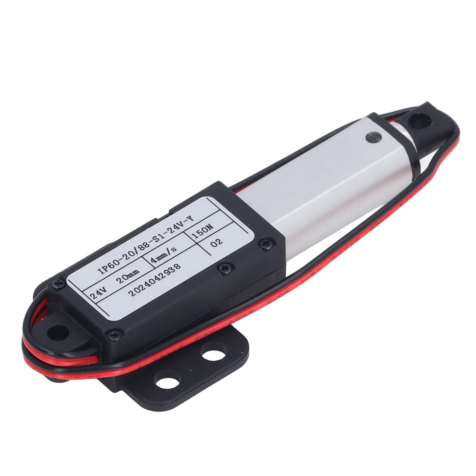 Micro Attuatore Lineare 24V DC, Corsa 20 Mm, Spinta 150 N, In Alluminio E ABS, Per Medicale E Automazione