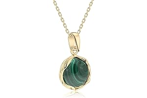 May Gold Birthstone Necklace: 14K Malachite Gold Necklace
