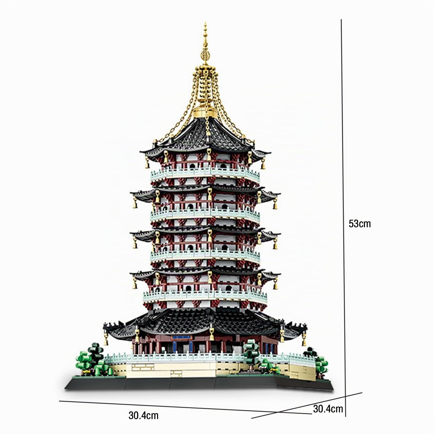 Chinesische Architektur Bausteine, 1498 Teile Leifeng-Turm Klemmbausteine Modular Haus Bausteine Konstruktionsspielzeug, Modular Architektur Spielzeug Nicht Kompatibel mit Mainstream Marken