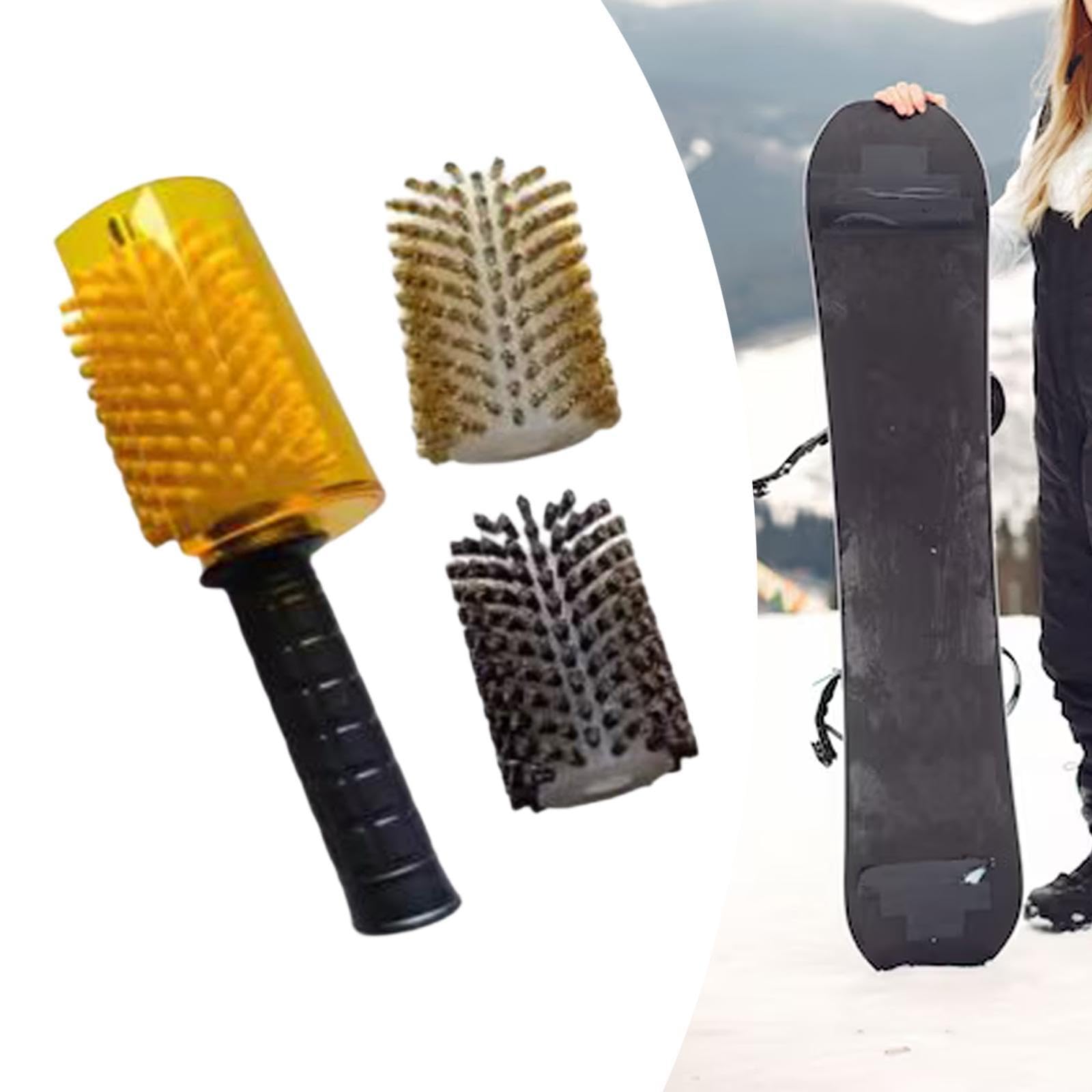 Juego de Cepillos para Cera de Snowboard, Cepillos para Cera de Esquí, Nailon, Latón, Crin de Caballo, Cepillos Profesionales para Cera de Esq