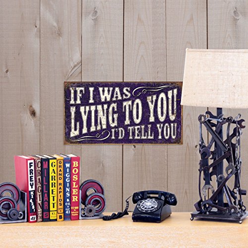 Image of Sehaz Artworks Home Decor Items | Room Decor | Wall Decor | living Room Decorative Items | LyingToYou' Rust Looks Wall Sign for Wall Decoration Tin Sign (MDF, 30 cm x 20 cm x 0.3 cm)