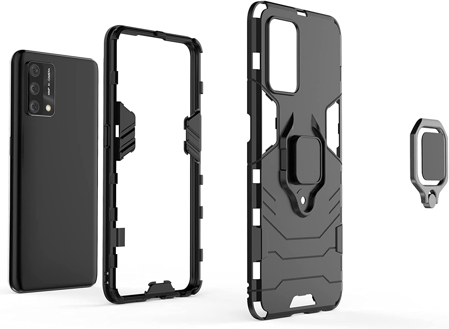 Custodia In Pelle PU E Paraurti In TPU Per Oppo A74 5G - Protezione Doppio Strato, Antiurto, Blu