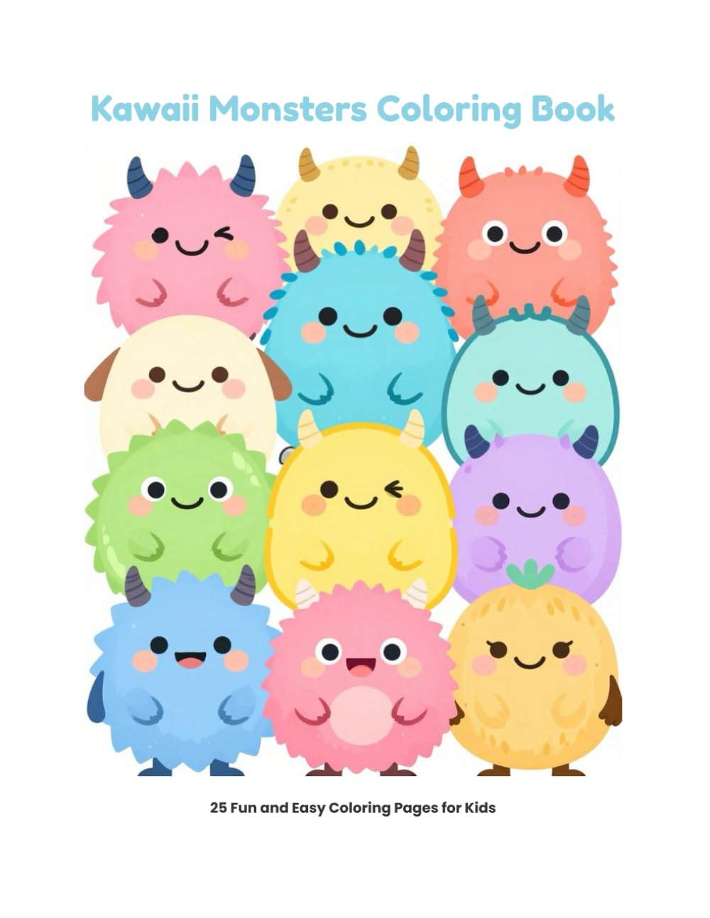 Kawaii Monsters Coloring Book: 25 Cute and Silly Creatures for Kids Ages 3–7 (Easy & Fun Coloring Series)
