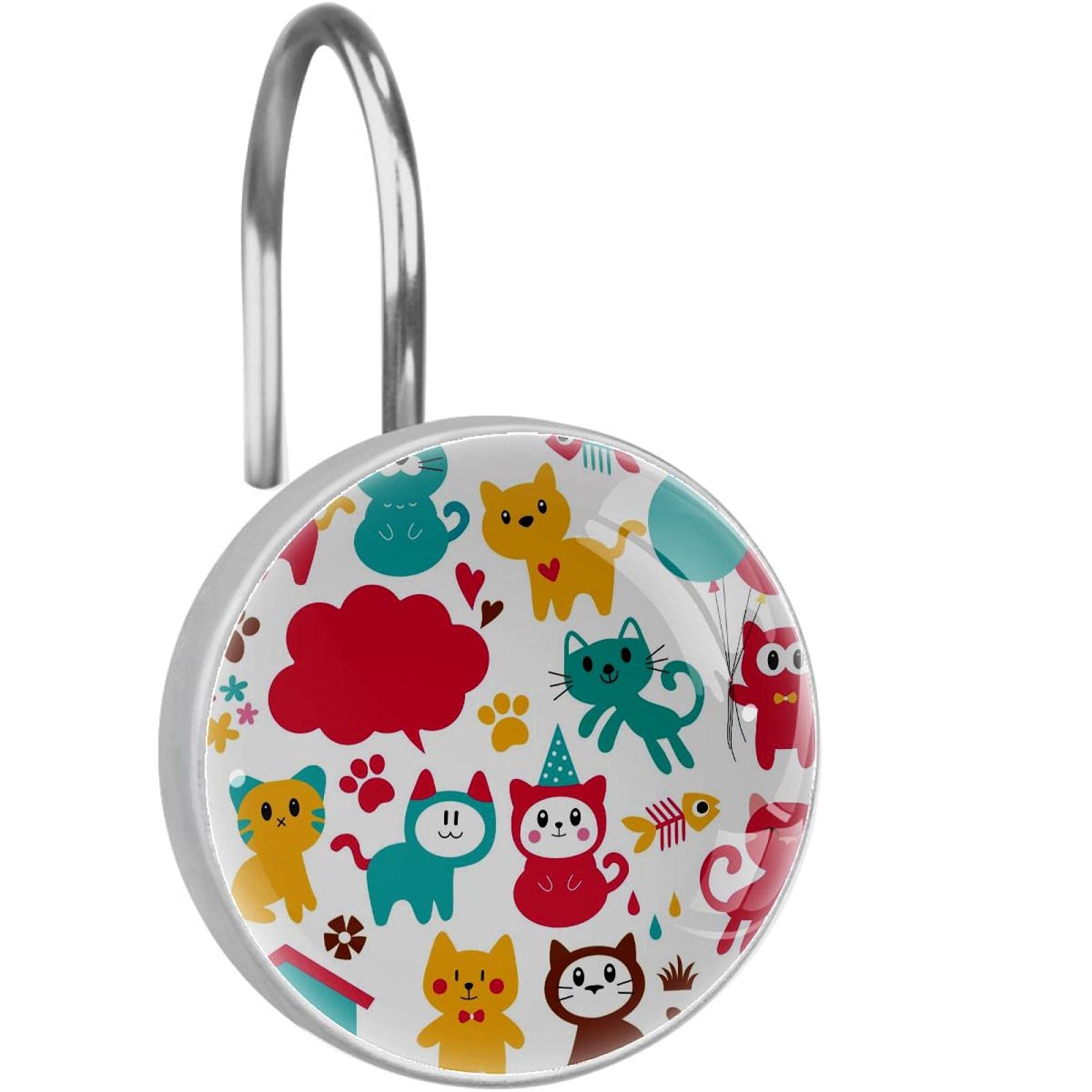 Crochets pour rideau de douche chat : fixations robustes et glissement fluide