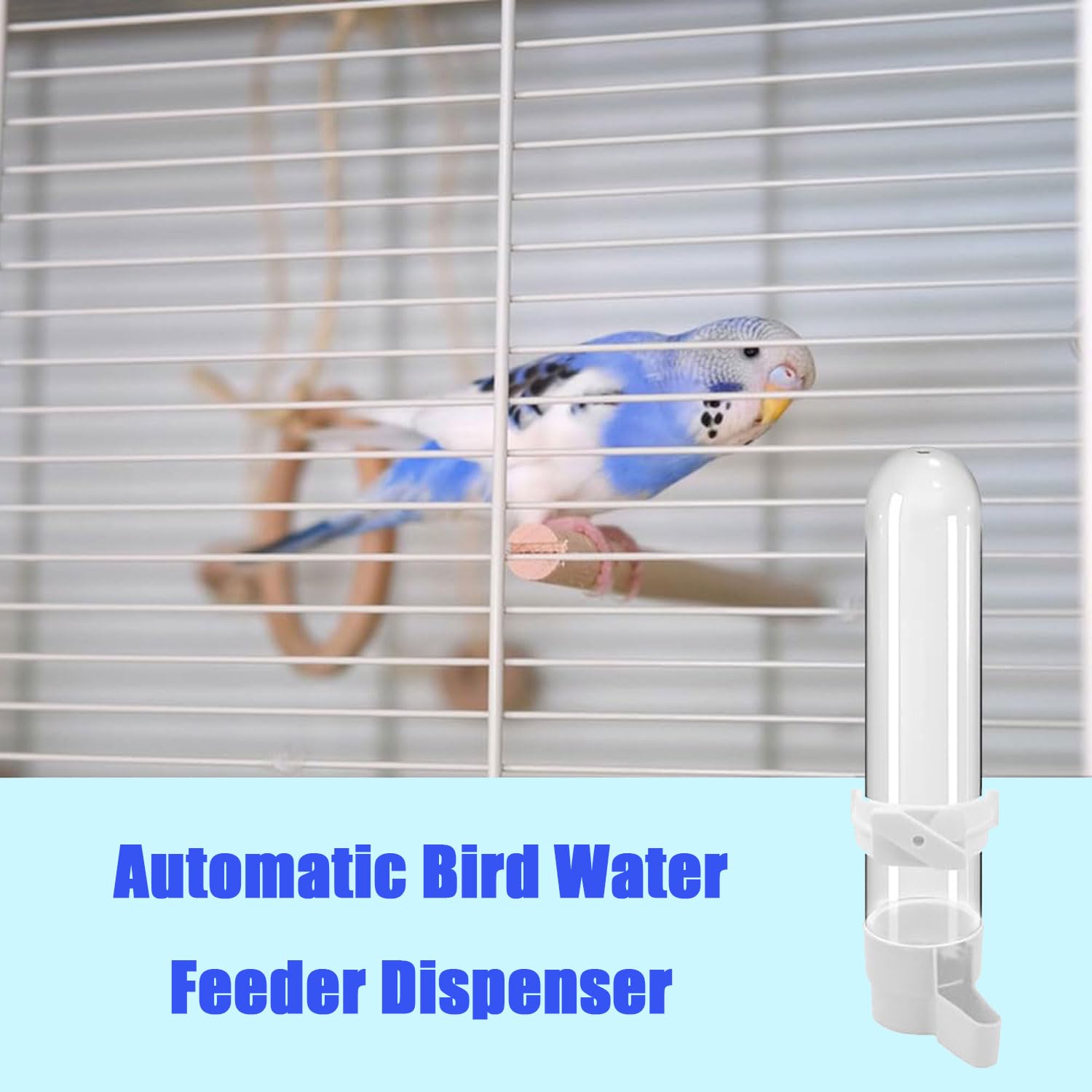 Abreuvoir Oiseaux,2 PCS Abreuvoir Oiseaux Automatique 120ml Distributeur d'eau Transparent pour Cage Perruche Perroquet avec Brosse de Nettoyage Mangeoire Eau Plastique pour Pigeons