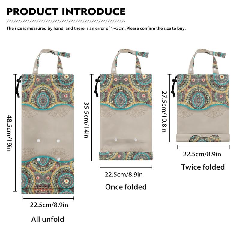 Image of Dog Paw Car Garbage Bag Holder, Mandala Puppy Footprint Foldable Automoblie Accessory for Interior Stuff Storage