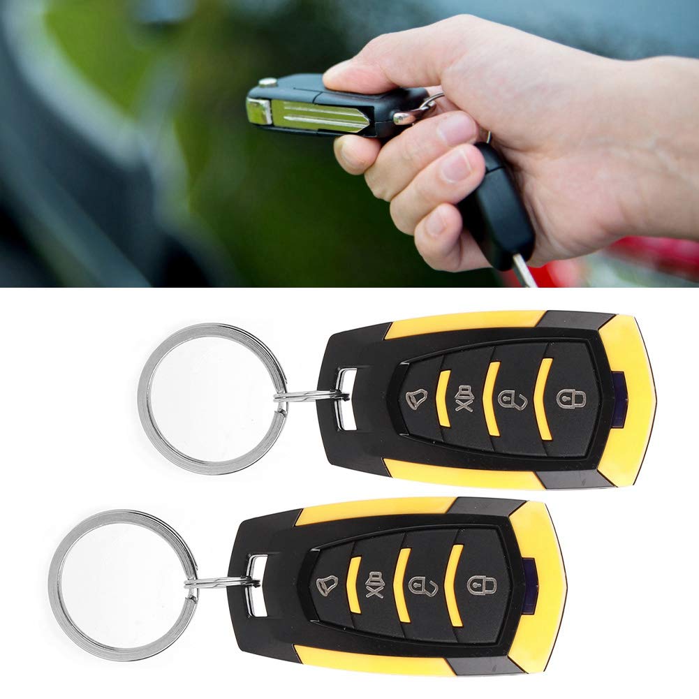 Chiusura centralizzata senza chiave, Qiilu Kit chiusura centralizzata con sistema di accesso senza chiave per allarme auto universale con telecomando