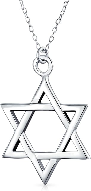 Delicate Traditional Religious Magen Judaic Jewish Hanukkah Intertwined Star Of David Pendant Necklace For Women Teen Bat Mitzvah 925 Sterling Silver
