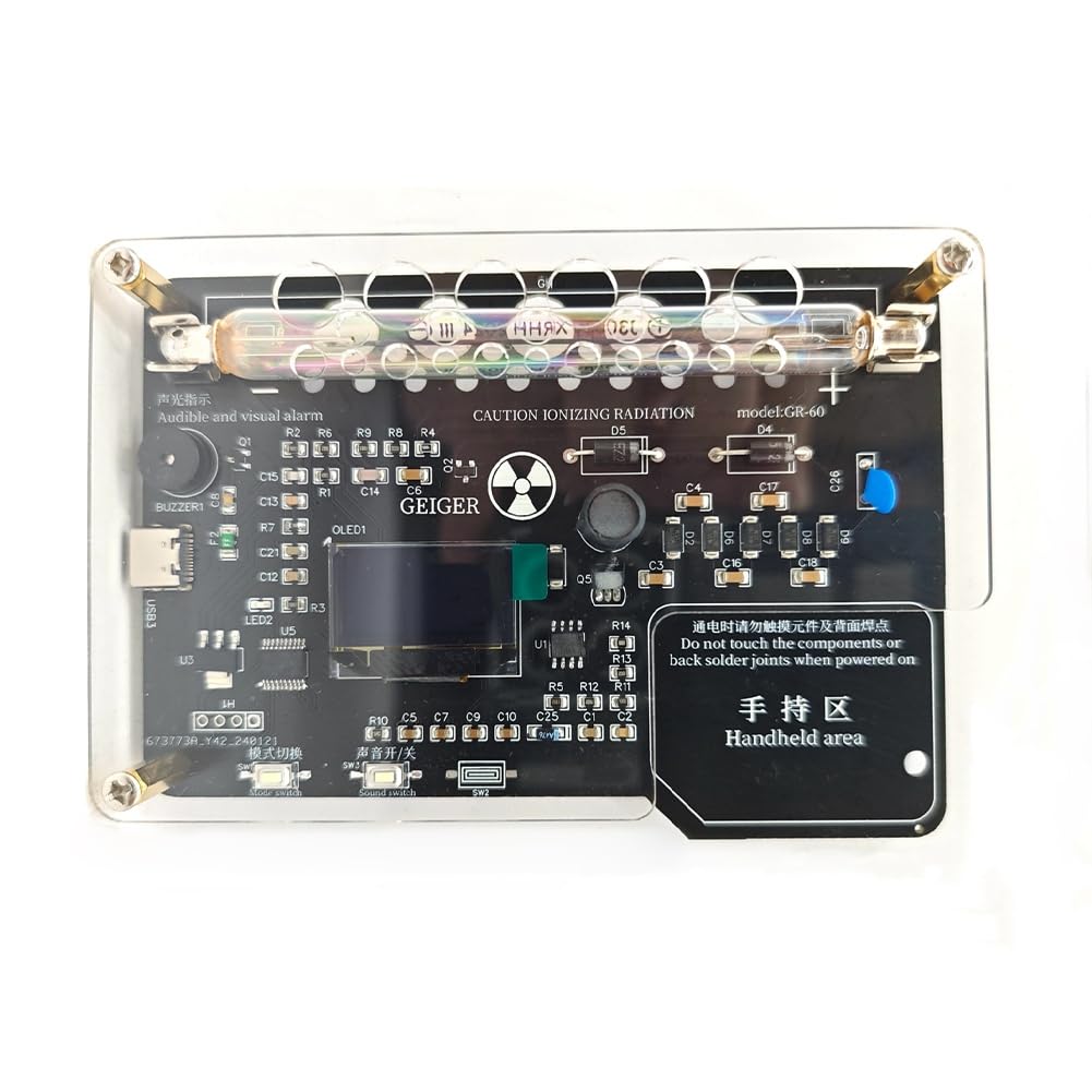 UDSKNV[KSL Geiger Counter Kit Module with Sound Light Alarm Radiation Tester Geiger Counter Board for DIY Projects