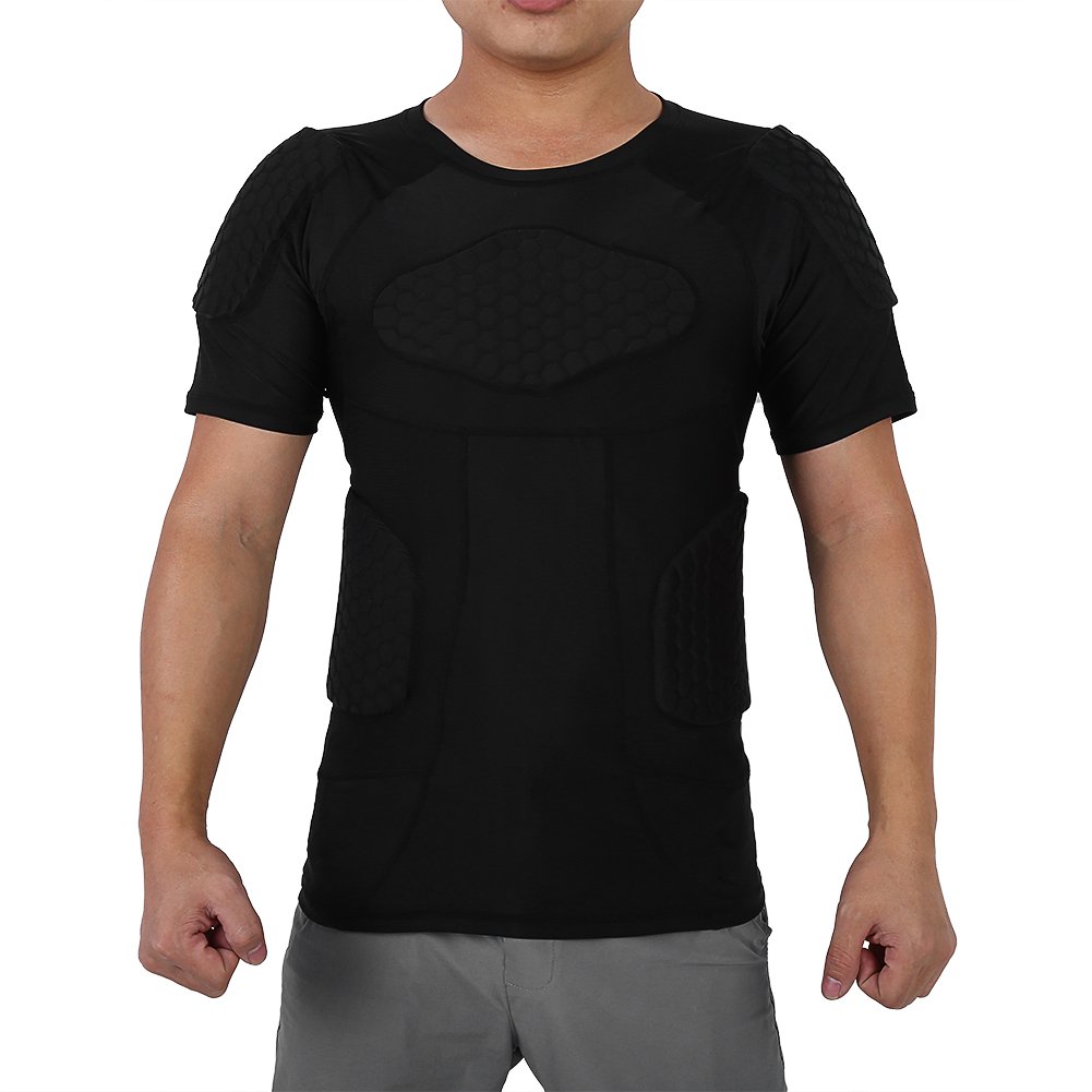 Cyrank Équipement de Protection de Football, Chemise de Compression rembourrée pour Homme, Gilet d'entraînement, Pantalon, Chemises de Sport Anti-Collision, Short pour Basket-Ball