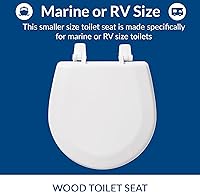 Vista 2 de BEMIS TC50TTA MARINE - Asiento de inodoro pequeño hecho para barcos y caravanas, madera duradera, color blanco