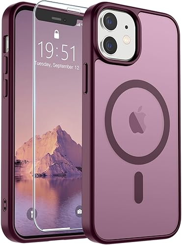 Miniatura 227 de SUPFINE - Funda magnética para iPhone 11, apta para MagSafe (protección contra caídas de grado militar, 10 pies), delgada, translúcida, a prueba