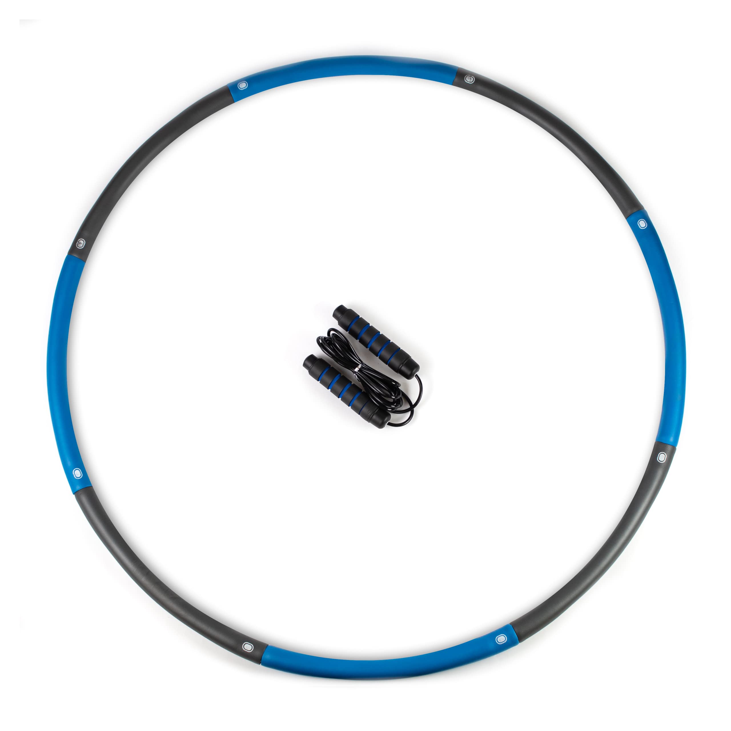 Fowler Elite Weighted Hula Hoop - 35" Diameter, 2lb Exercise With Soft Padding - 8 Section Detachable Fitness Hoop, Free Jump Rope & Exercise Ebook - for Adults & Kids