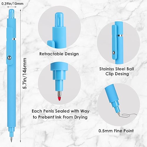 Miniatura 3 de YullTaiy Bolígrafos de gel, 6 bolígrafos de punta fina de 0.020 in, bolígrafos de escritura suave, bolígrafos de tinta negra, bolígrafos de serie de