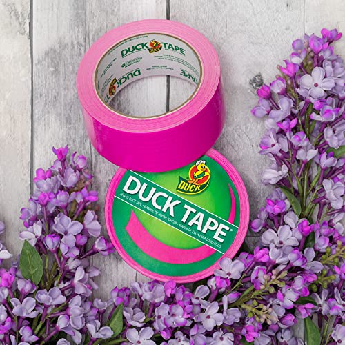 Duck Brand 241798 Color Duct Tape, 1 Roll, 15 Yards, Fluorescent Lilac