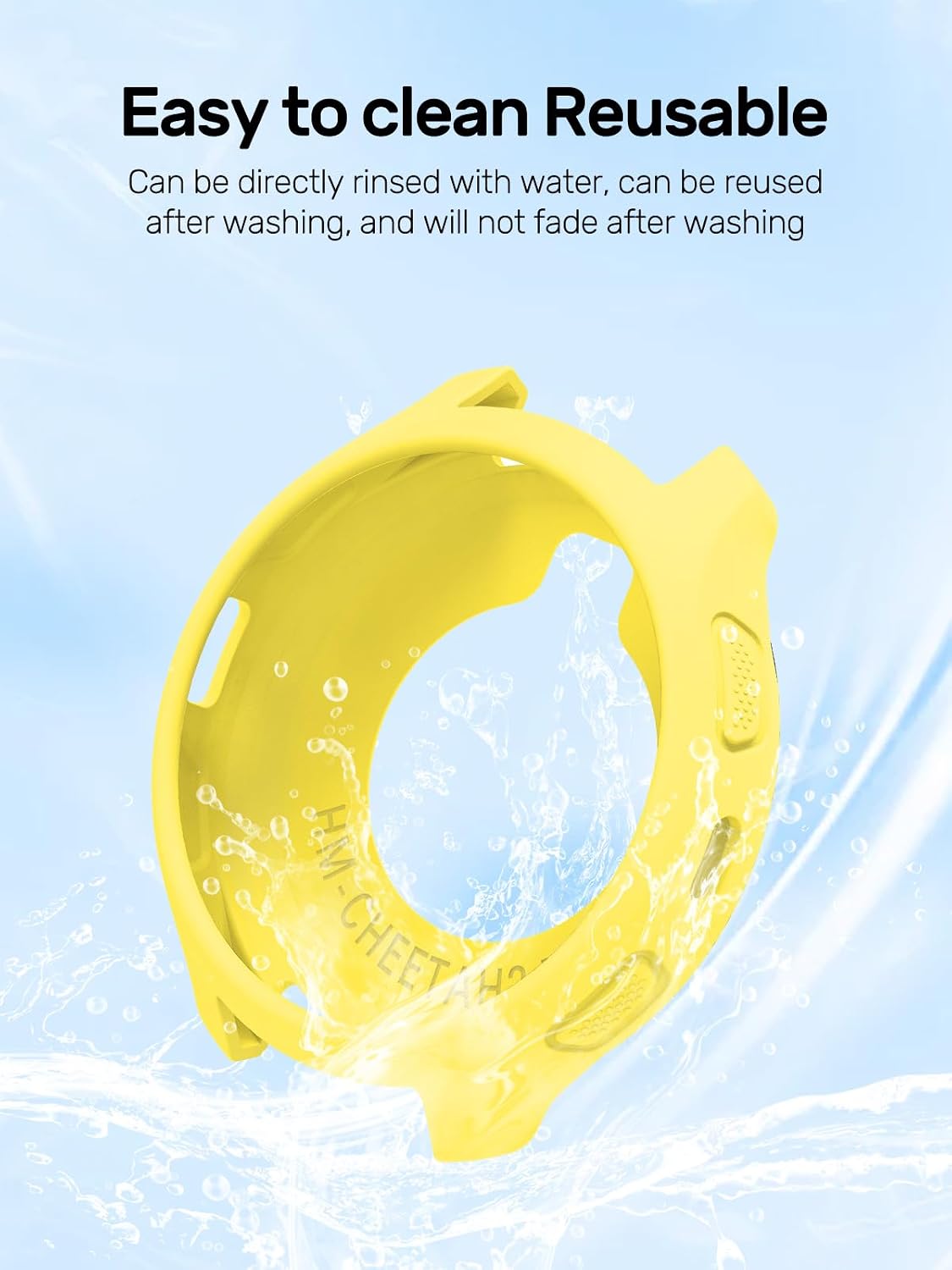 2-Pack Silicone Case for Amazfit Cheetah 2 Pro Smartwatch, Black+Yellow image 4