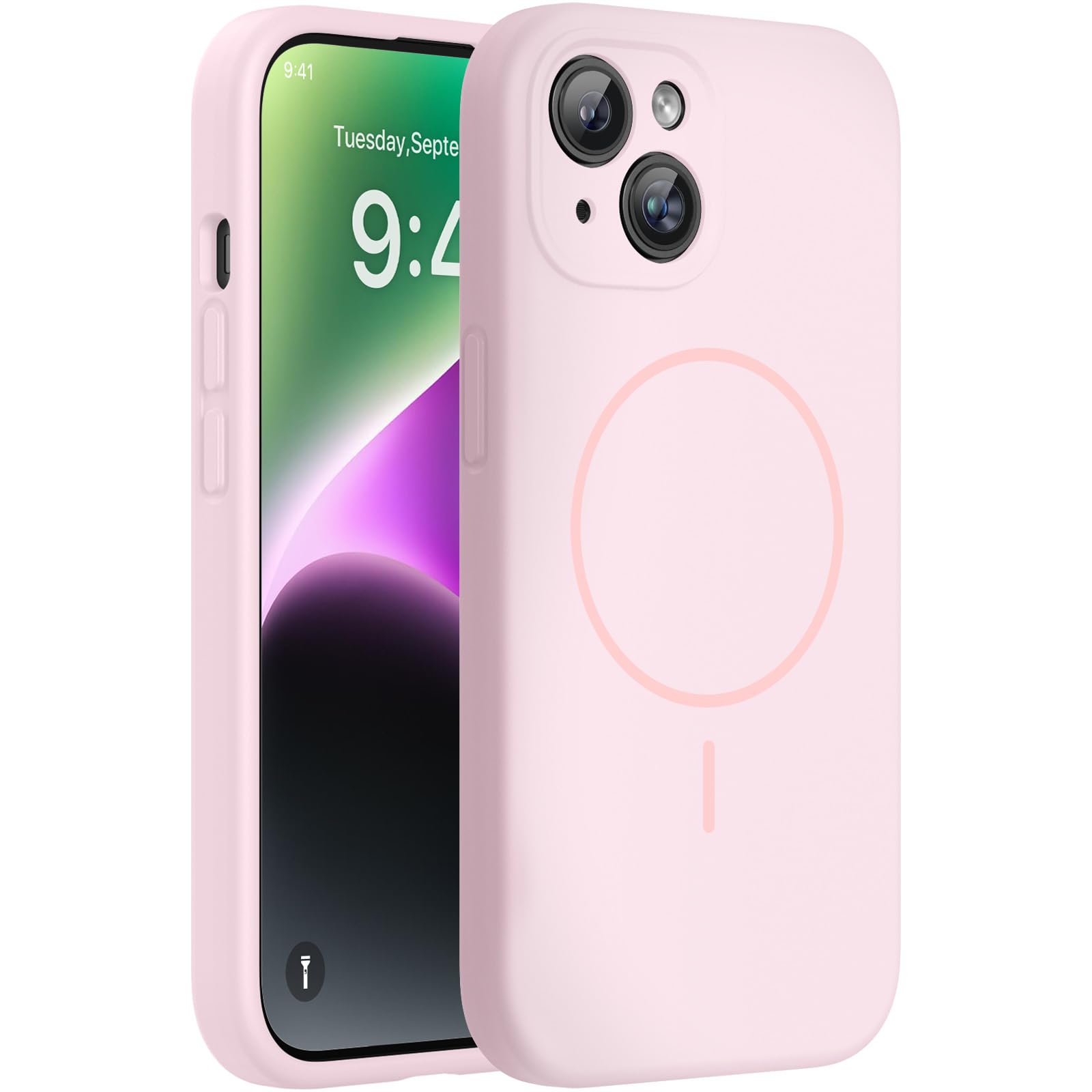 Miracase Silicone for iPhone 14 Case, Sand Pink